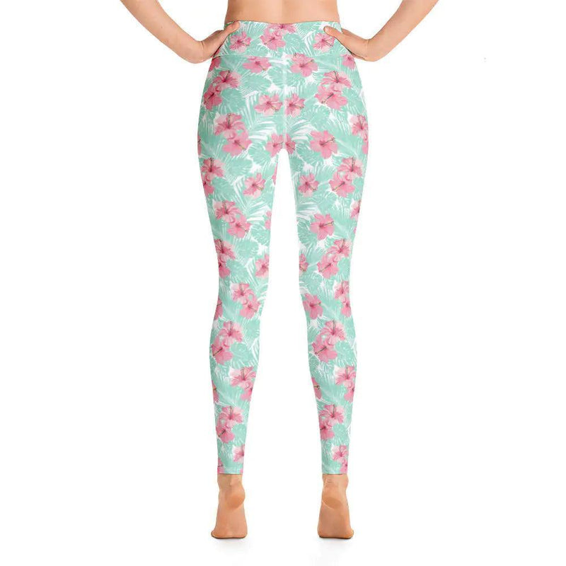 Tropical Seas Island Floral Yoga Leggings - The Next Door Neighbor 