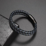 Classic Hand Woven Multi-Layered Leather Bracelet - The Next Door Neighbor 