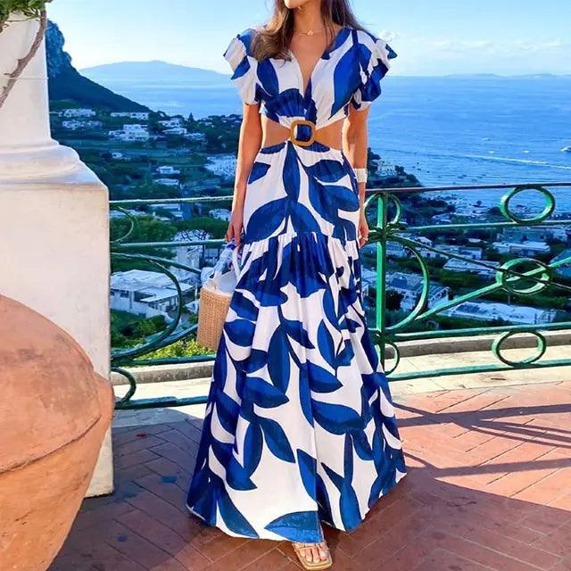 Butterfly Print Maxi Dress - The Next Door Neighbor 