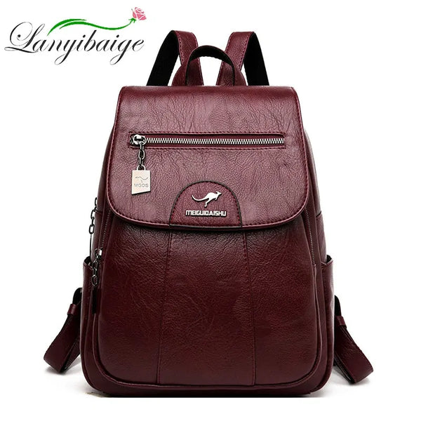 Vintage Charm Leather Backpack