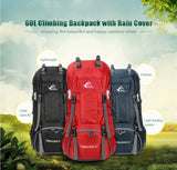 60L Outdoor Backpack Camping Bag with Rain Cover - The Next Door Neighbor 