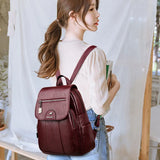 Vintage Charm Leather Backpack - The Next Door Neighbor 