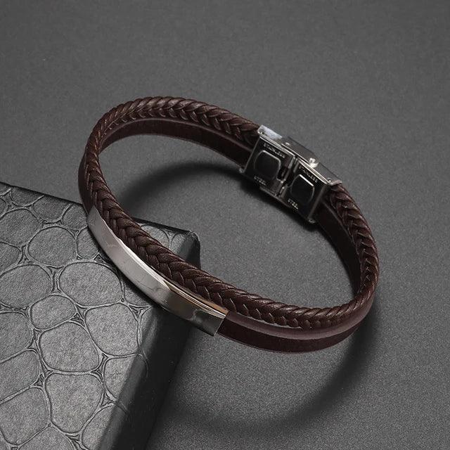 Classic Hand Woven Multi-Layered Leather Bracelet - The Next Door Neighbor 