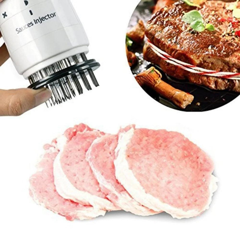 Premium Stainless Steel 2 in 1 Meat Injector and Tenderizer - The Next Door Neighbor 