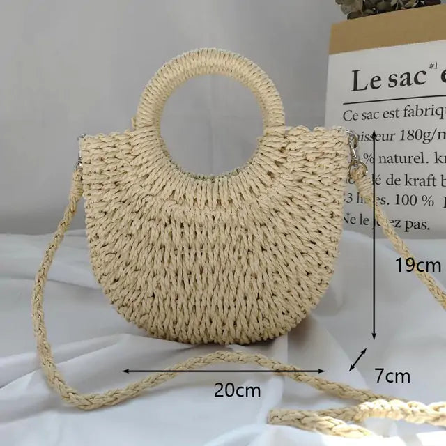 Boho Handmade Straw Bag - The Next Door Neighbor 