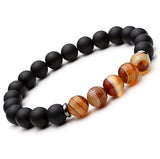 Natural Stone Black Hematite Mantra Beads