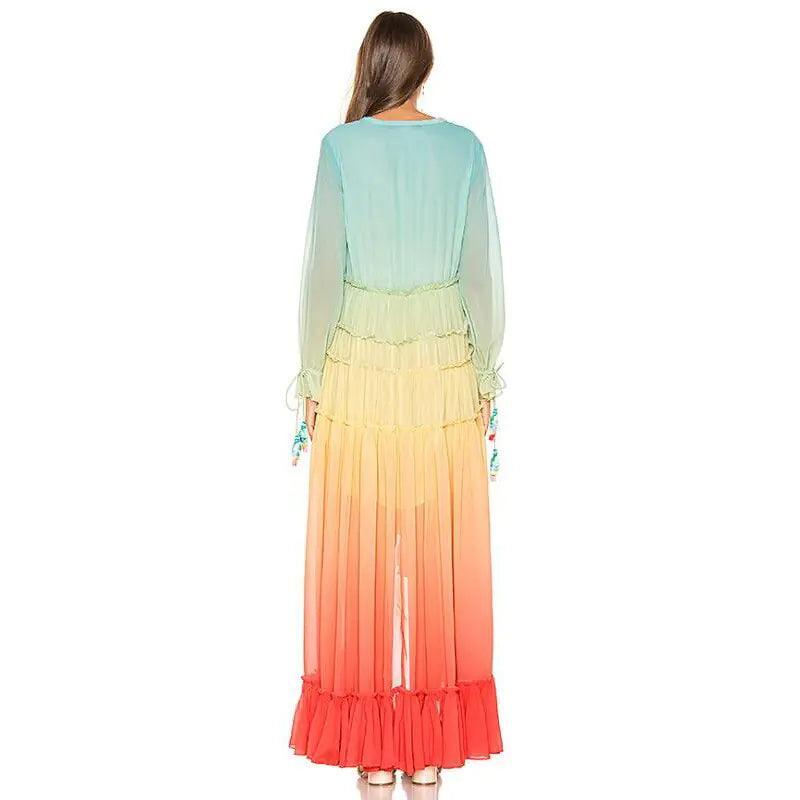 Rainbow Bohemian Maxi Dress