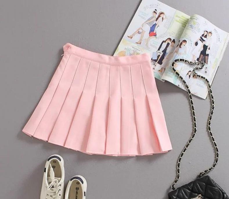 Tenniscore High-Waisted Pleated Skirt - The Next Door Neighbor 