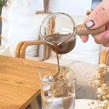 Square Heat Resistant Coffee Glass with Lid and Straw - The Next Door Neighbor 