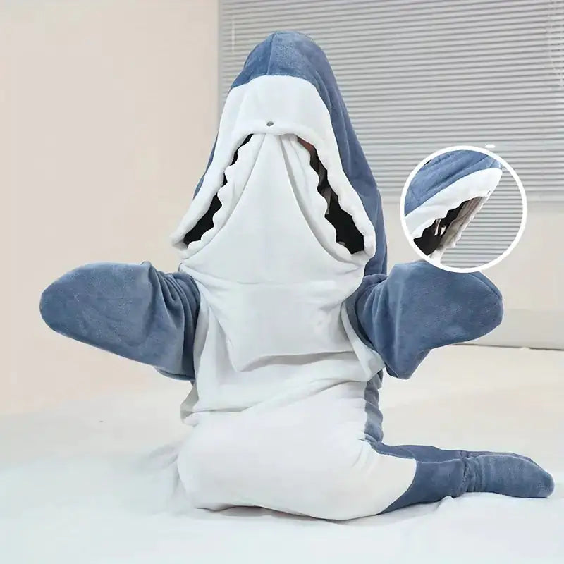 Super Soft Shark Flannel Blanket Hoodie - The Next Door Neighbor 