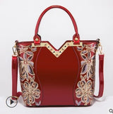 Luxury Sequin Embroidery Leather Handbag
