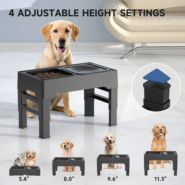 Adjustable Pet Food and Water Bowl