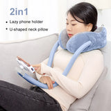 U-Shaped Neck Pillow With Gooseneck Phone Holder