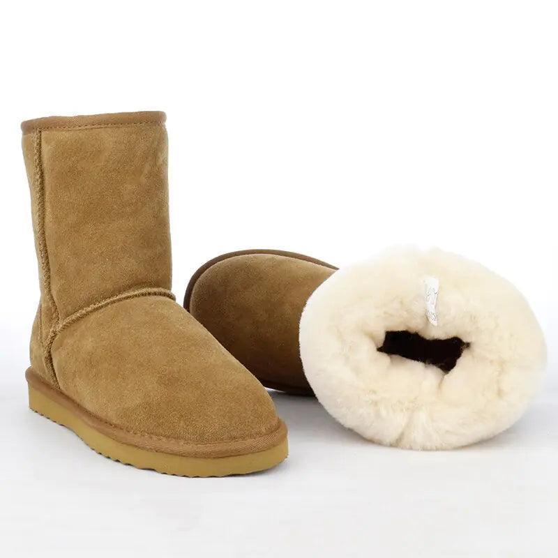 Genuine Cowhide Winter Boots - The Next Door Neighbor 