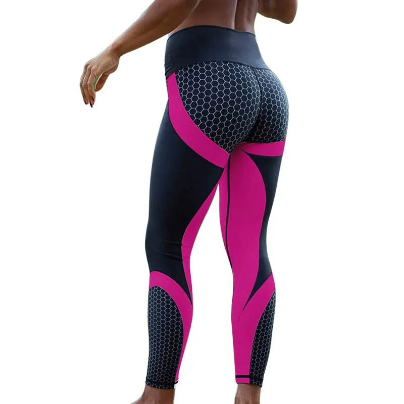 Women Honeycomb Printed Yoga Pants