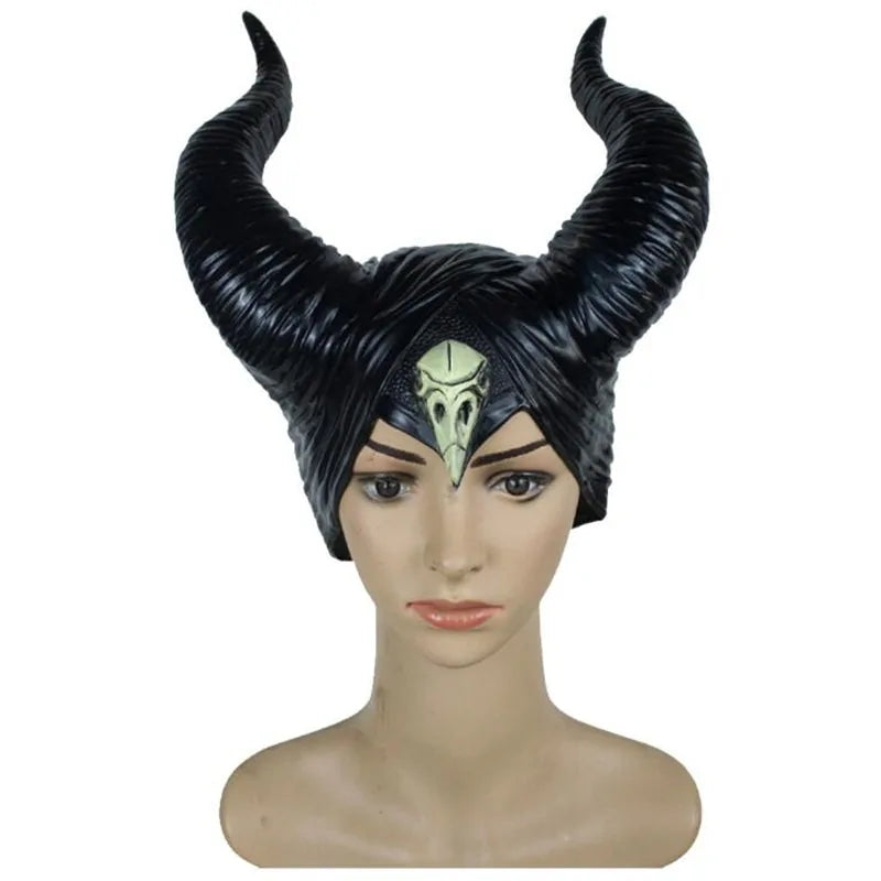 Girls Horns Hat Black Queen Cosplay Headpiece