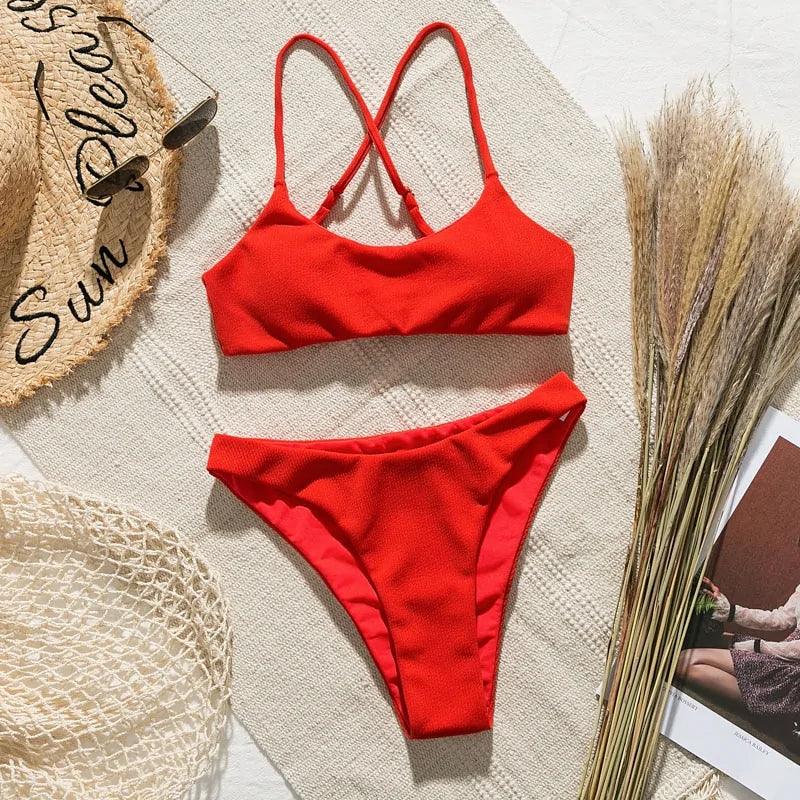 Chic Ribbed Bikini Set - The Next Door Neighbor 