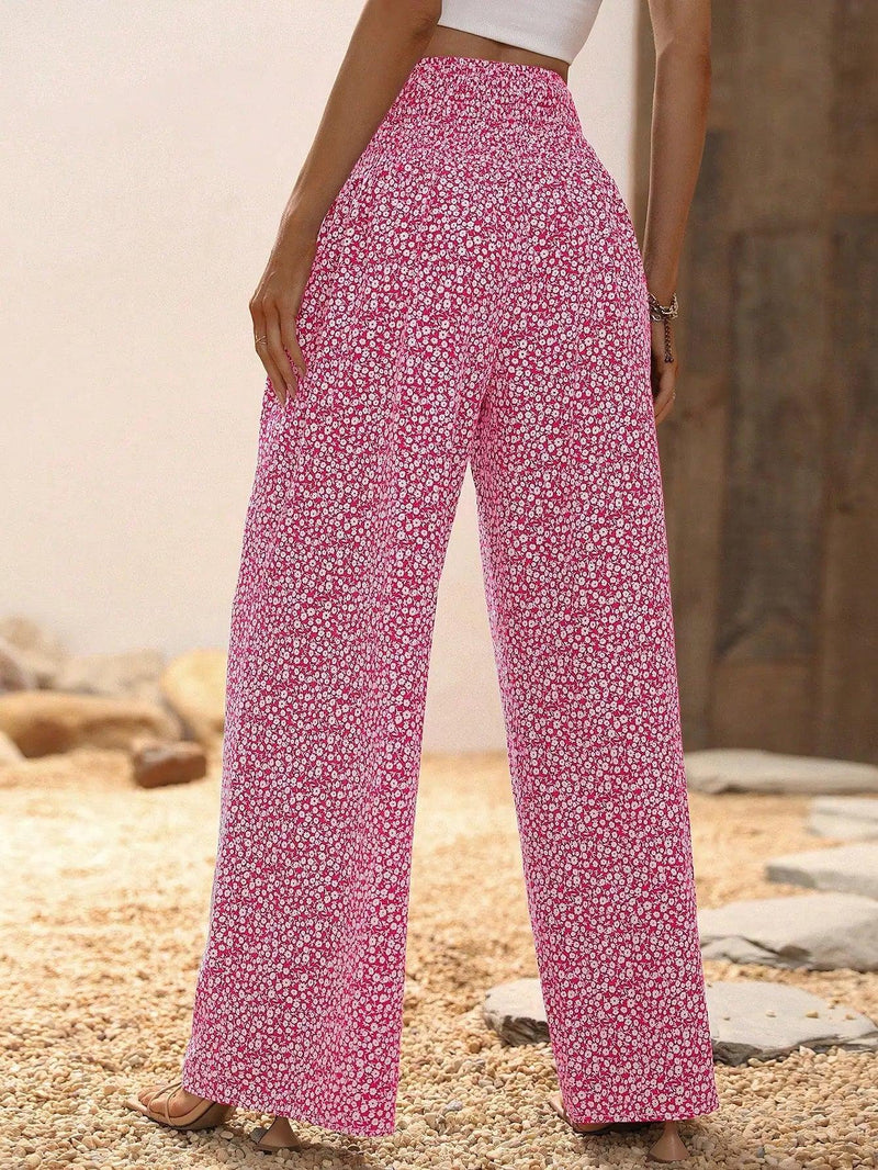 Floral Print Wide Leg Pants - The Next Door Neighbor 