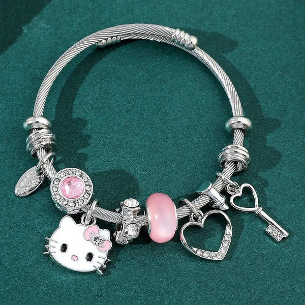 Hello Kitty Crystal Bead Bracelet