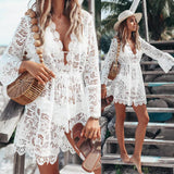 Lace Bathing Suit Cover-Up Boho Beach Maxi Dress