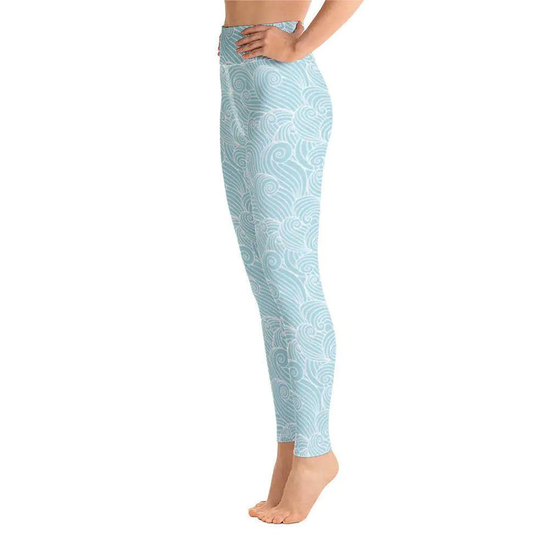 Topical Seas Blue Ocean Swirl Yoga Leggings - The Next Door Neighbor 