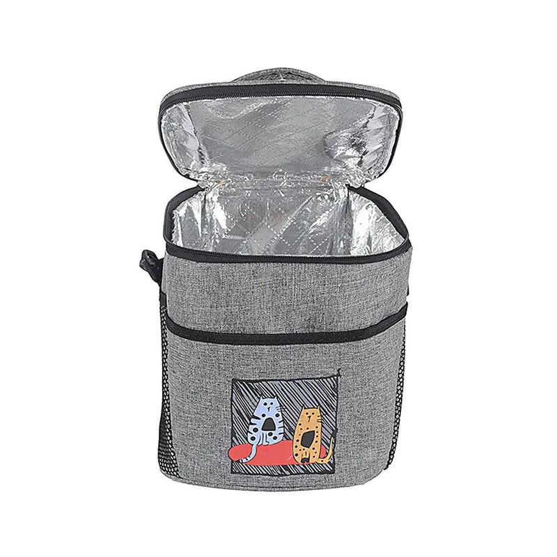 Biggdesign Insulated Lunch Bag, Cats Gray