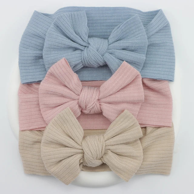 3Pcs Knit Baby Headband Bow Set