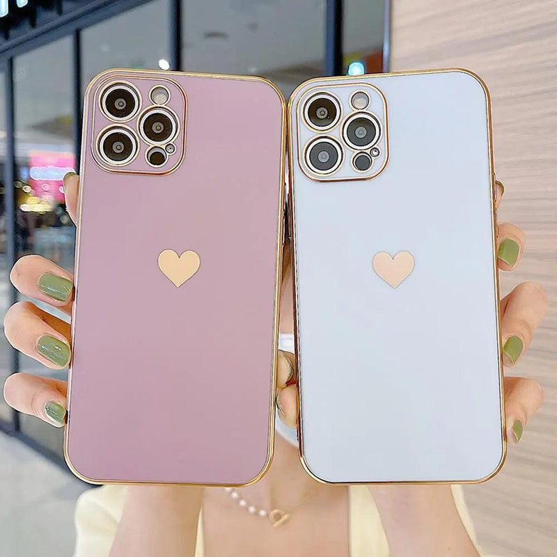 Electroplated Phone Heart Case - The Next Door Neighbor 