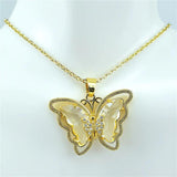 Crystal Glass Butterfly Necklace