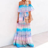 Bohemian Ruffled Off Shoulder Dress - The Next Door Neighbor 