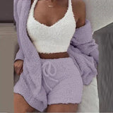 3-Piece Fluffy Pajamas Set - The Next Door Neighbor 