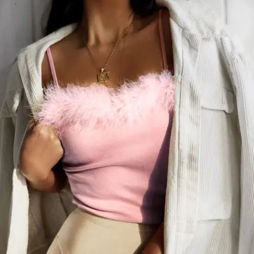 Pink Off Shoulder Crop Top - The Next Door Neighbor 