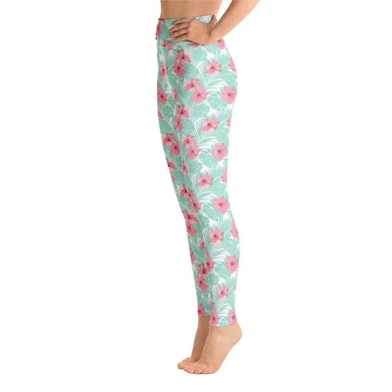 Tropical Seas Island Floral Yoga Leggings - The Next Door Neighbor 