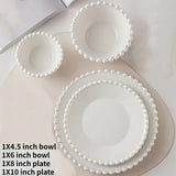 White Ceramic Tableware Set - Nordic Creative Pearls