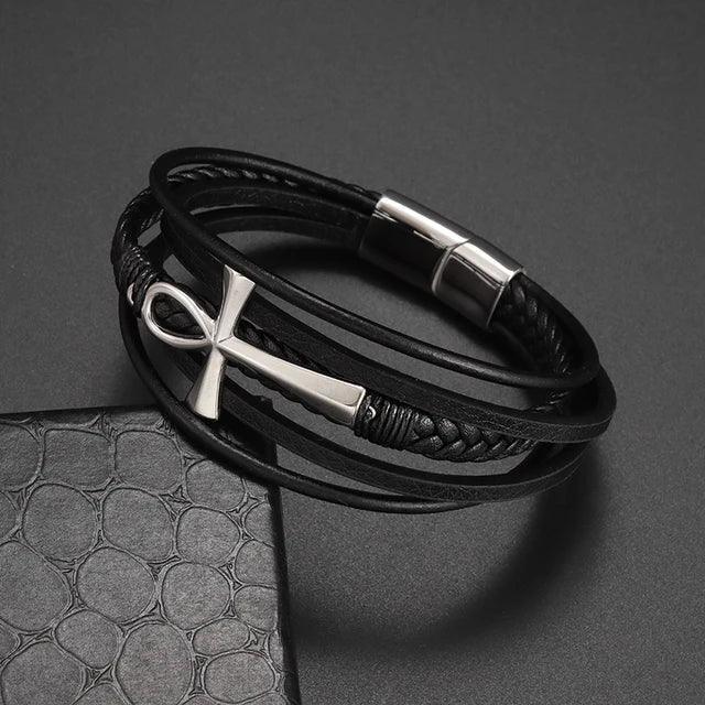 Classic Hand Woven Multi-Layered Leather Bracelet - The Next Door Neighbor 