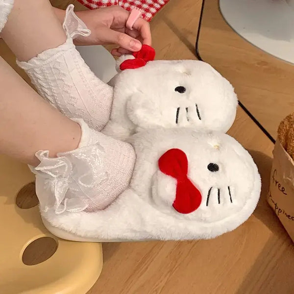 Hello Kitty Sanrio Plush Slippers
