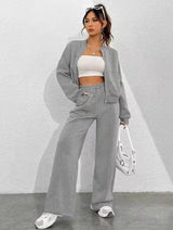 Zipper Slim Fit Women's Jogger Suit