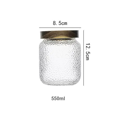 Glass Airtight Canister with Wood Lid - The Next Door Neighbor 