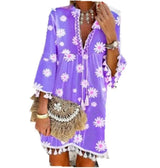 Daisy Print Bohemian Dress - The Next Door Neighbor 