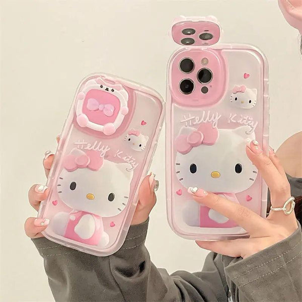 Hello Kitty Phone Case With Cover Mirror Holder - The Next Door Neighbor 