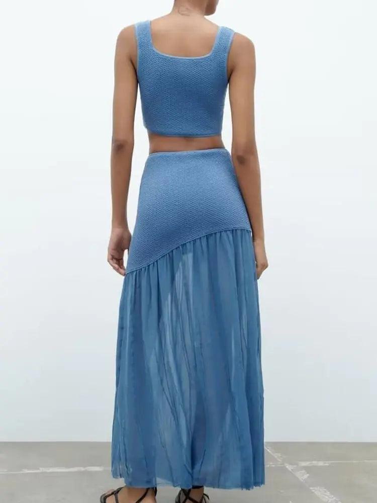 Perfect Summer Blue Skirt Set