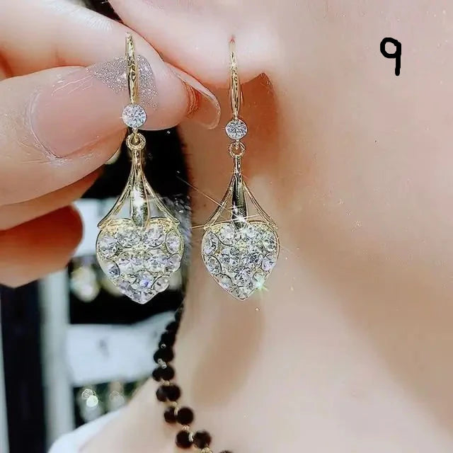 Opal Flower Tassel Earrings