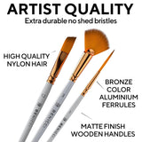 Artist Paint Brush Set of 16 - Includes Spatula Palette Knife, Sponge & Organizing Case