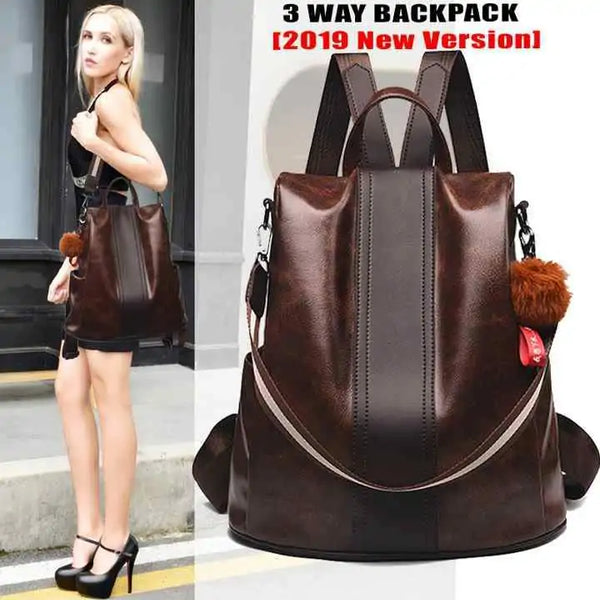 Women's Travel Leather Backpack