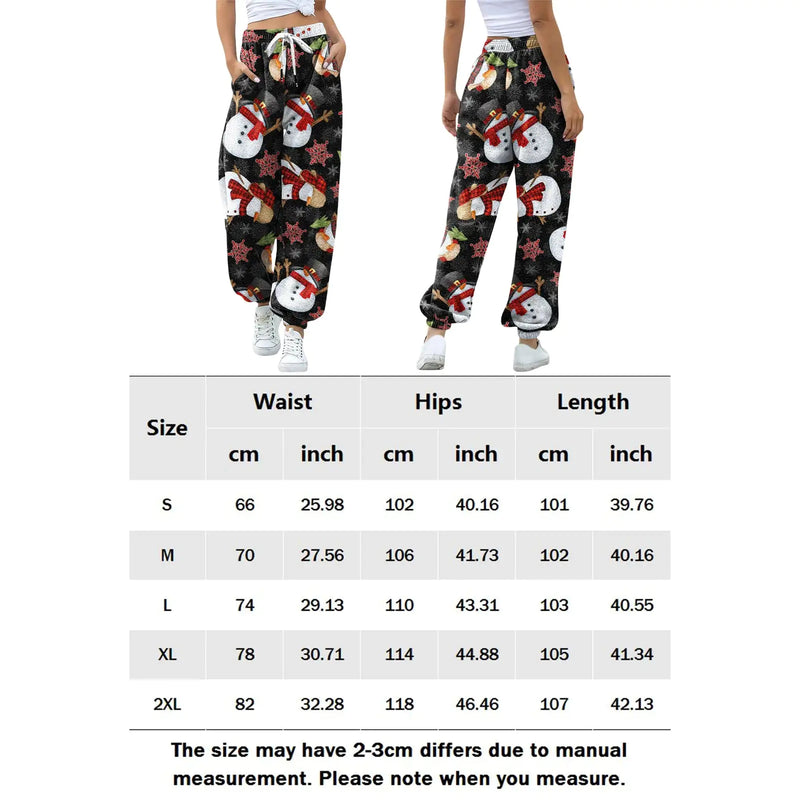 Christmas Print Drawstring Leggings