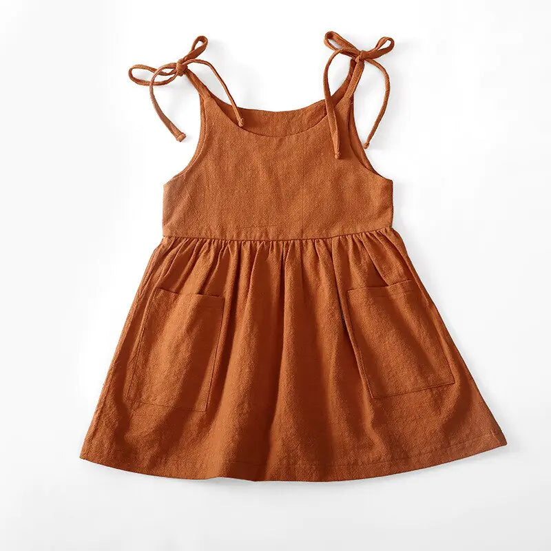 Sleeveless Cotton Toddler Girl Dress - The Next Door Neighbor 