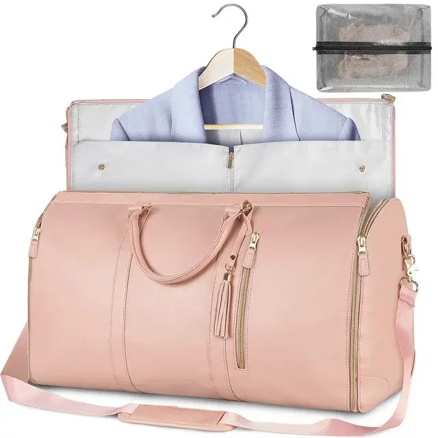 Carry on PU Leather Duffle Garment Bag Suit
