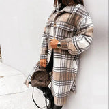 Woolen Plaid Overcoat - The Next Door Neighbor 