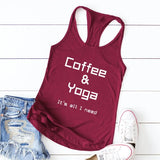 Repeat Coffee, Yoga, Wine: Funny Racerback Tank for Gym and Summer Workouts