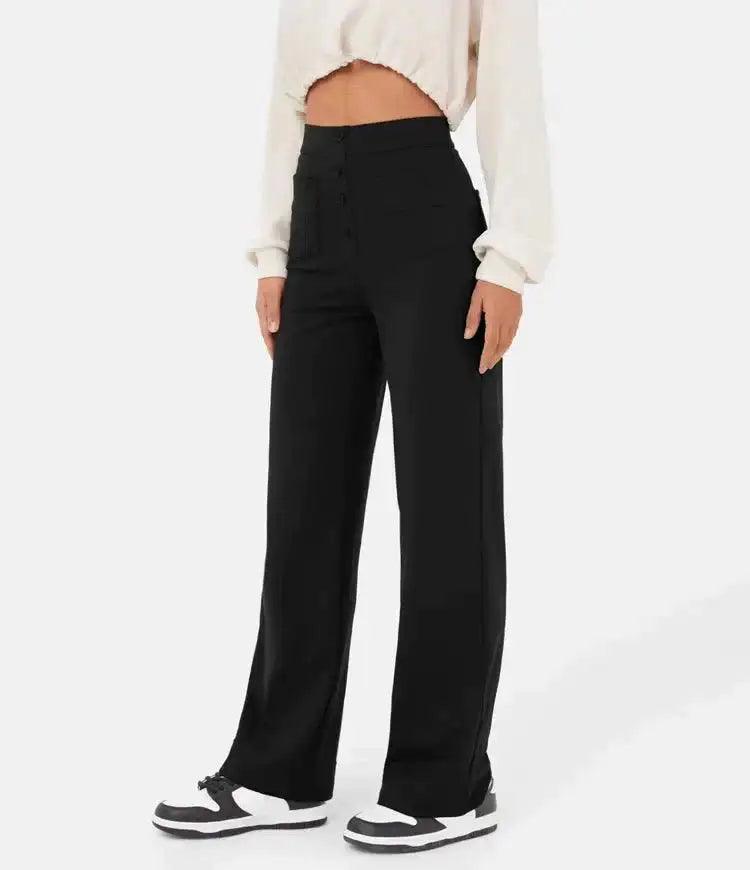 Elastic Relaxed High-Waisted Pants - The Next Door Neighbor 